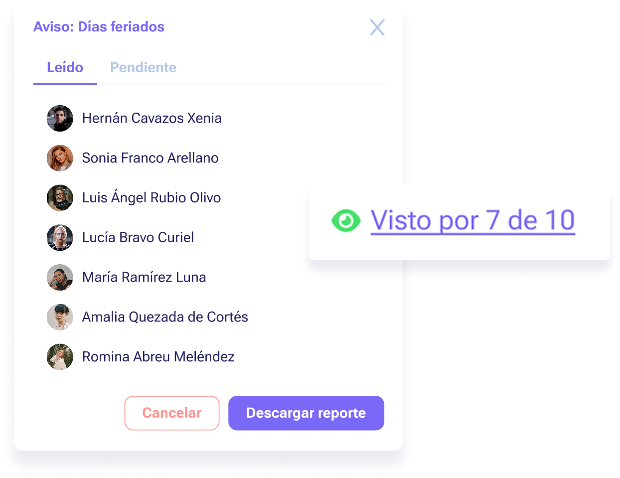 Envía avisos en cualquier momento y mantén a tu equipo informado