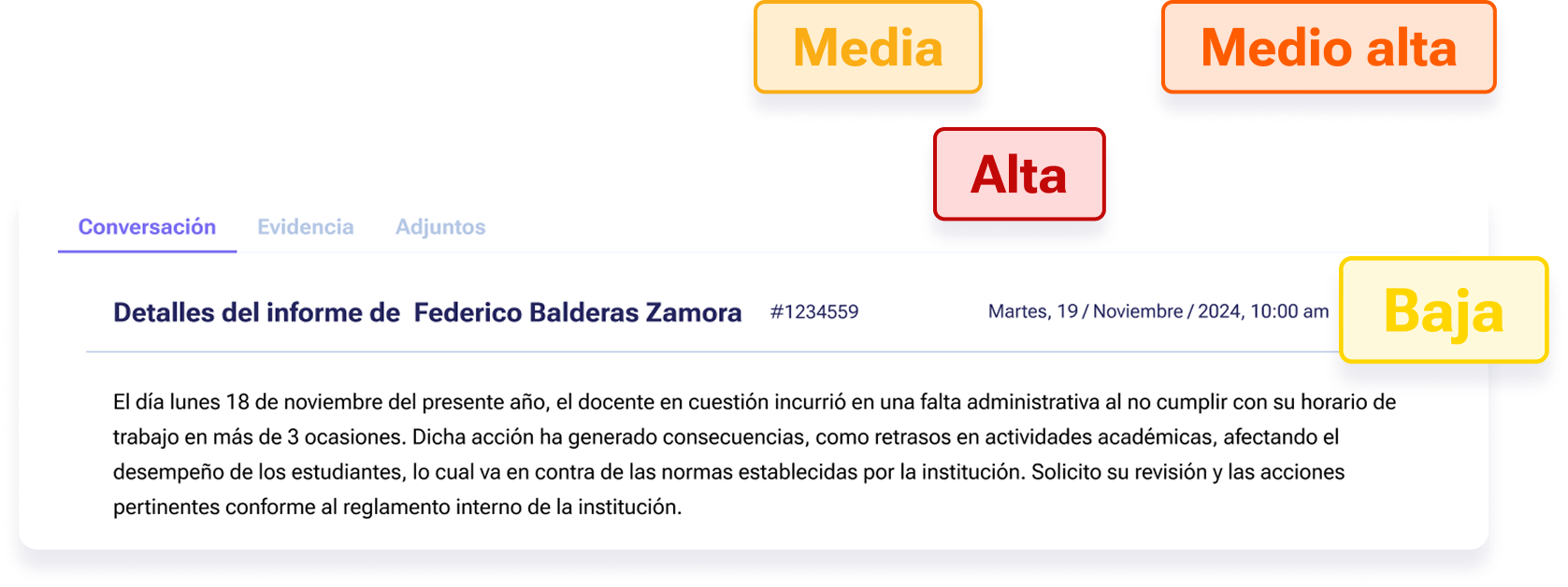 Genera informes detallados con evidencia adjunta